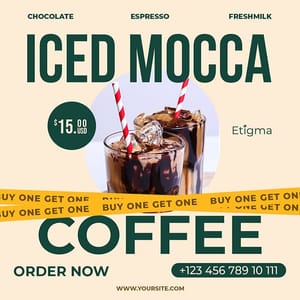 Iced Mocca Coffee Etigma Instagram Post