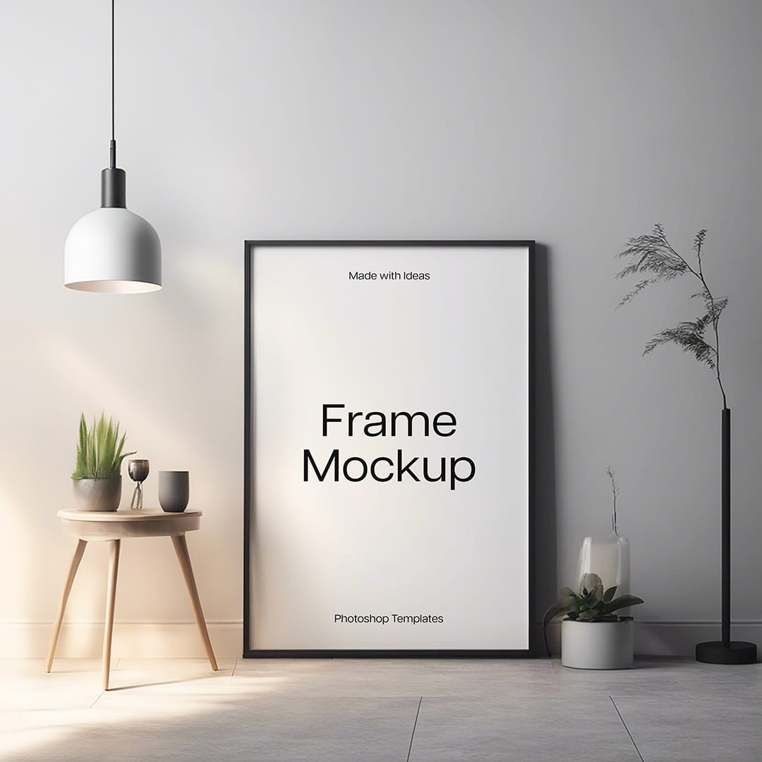 Black Frame Mockup on Floor