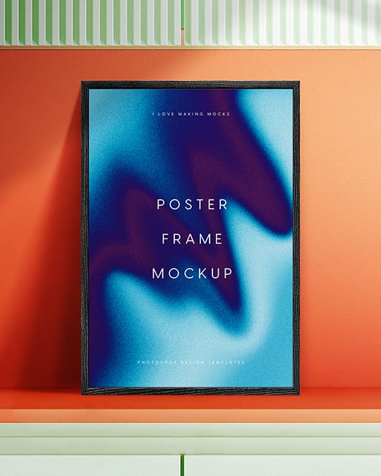 Bold Retro Interior Poster Frame Mockup