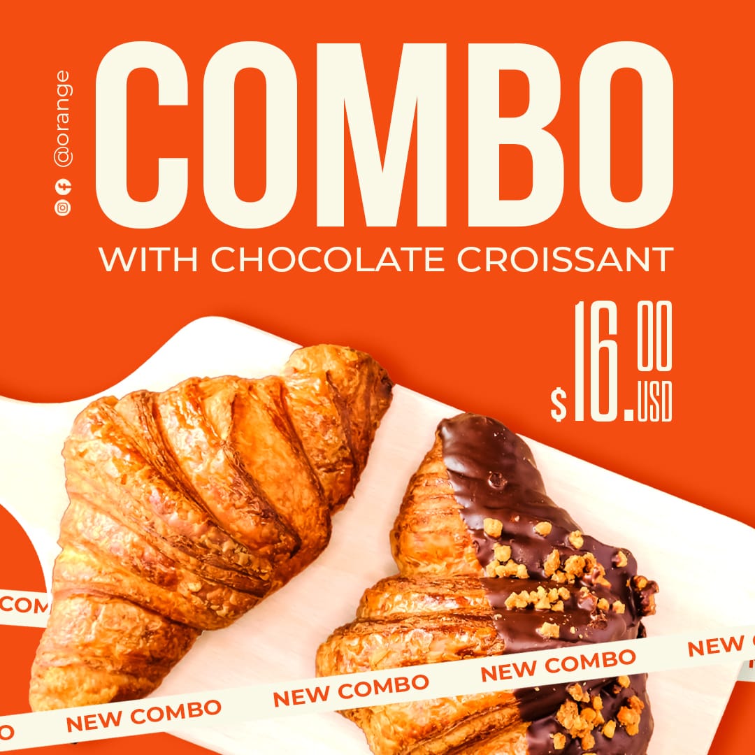 Combo With Chocolate Croissant Orange