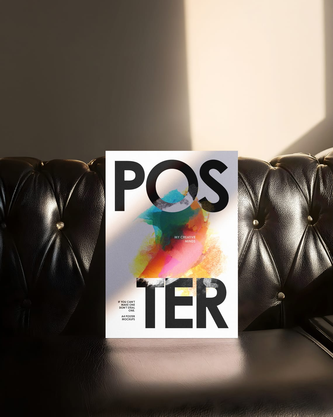 Creative Poster Mockup On Sofa