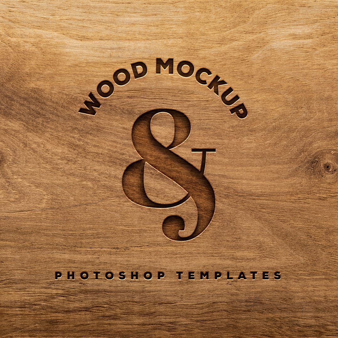 Engraved Wood Logo Mockup