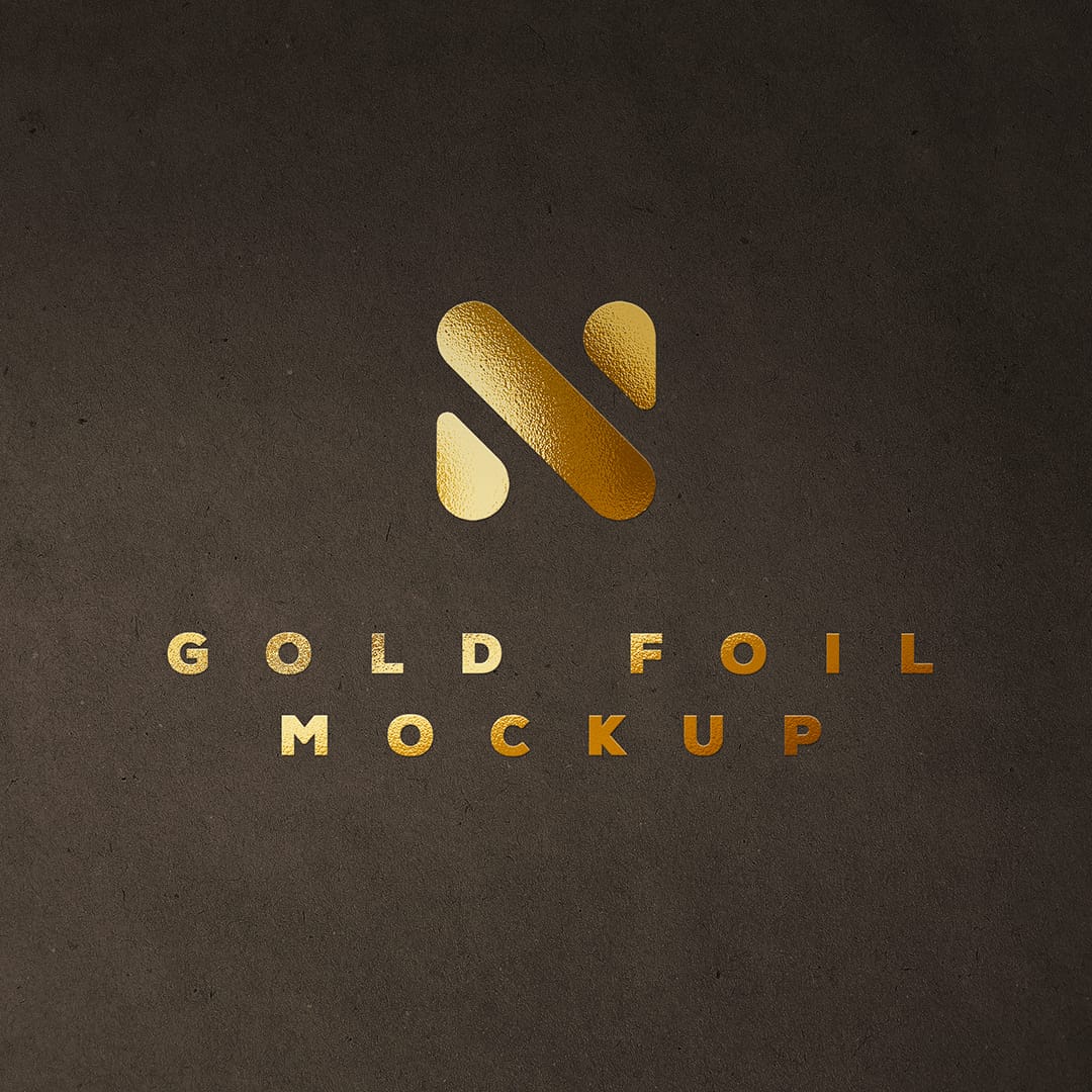 Gold Foil N Logo Mockup