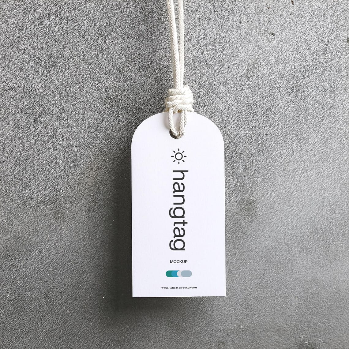 Hang Tag Mockup With Cement Background