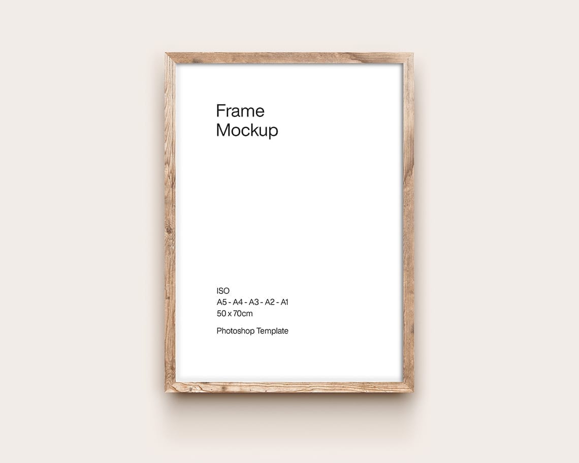 ISO A Poster Wood Frame Mockup