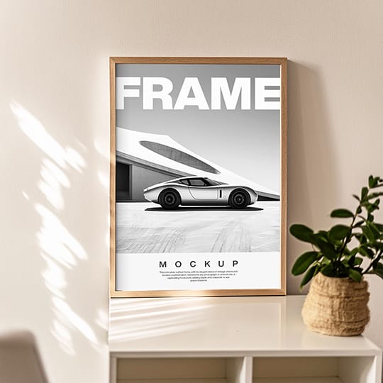 Interior Frame Mockup on Desk