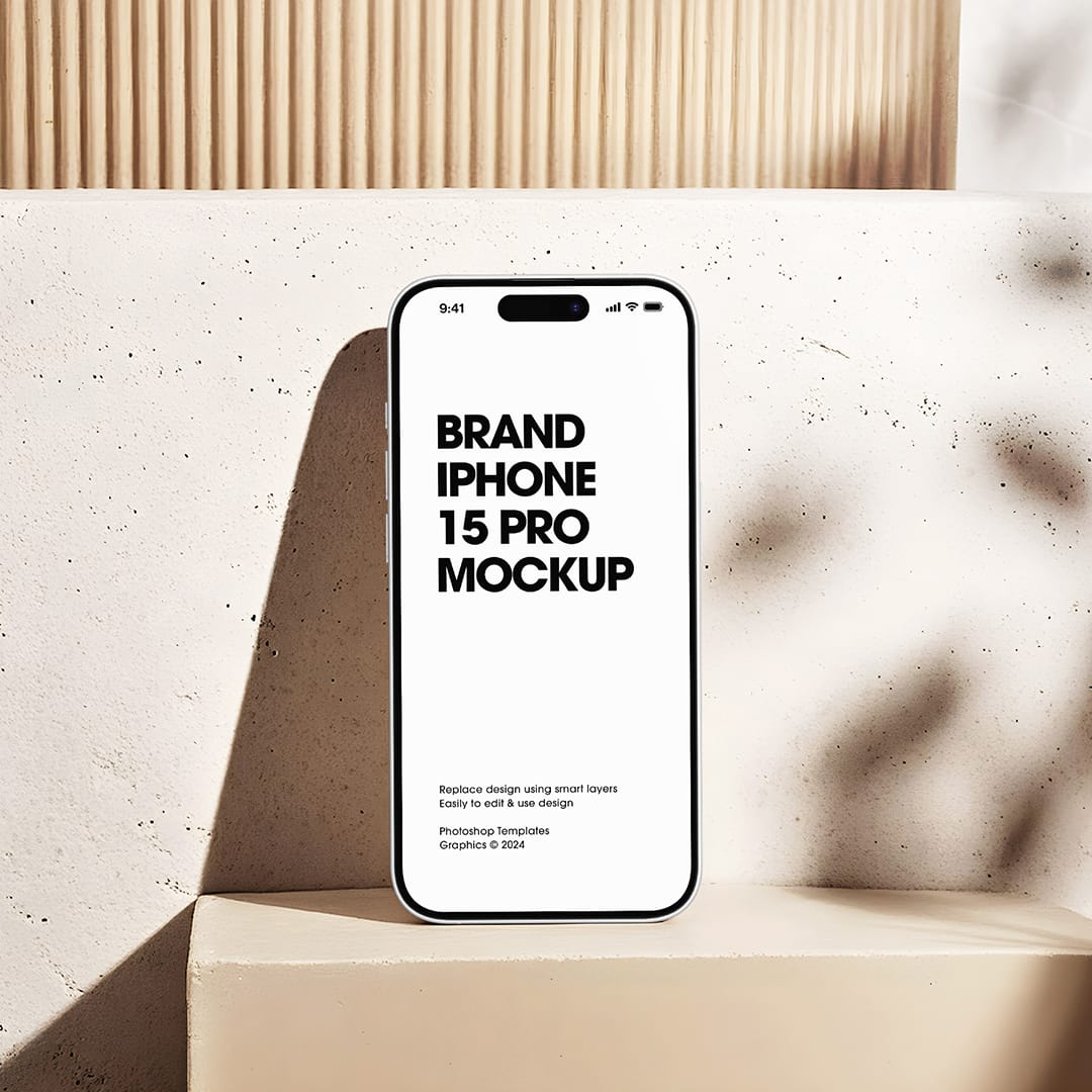 Iphone Mockup Stand on Podium