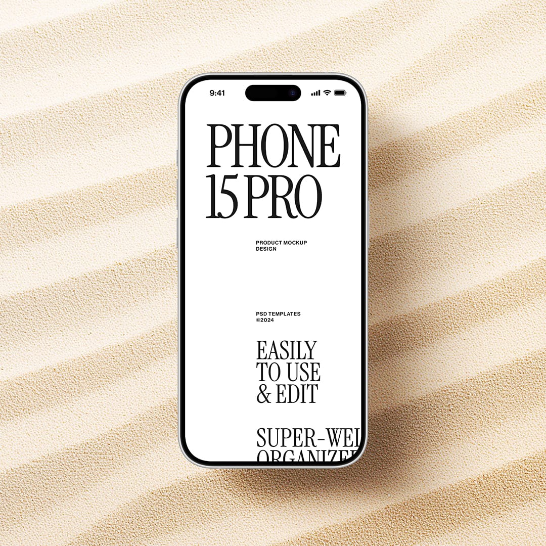 Iphone Mockup on Sand