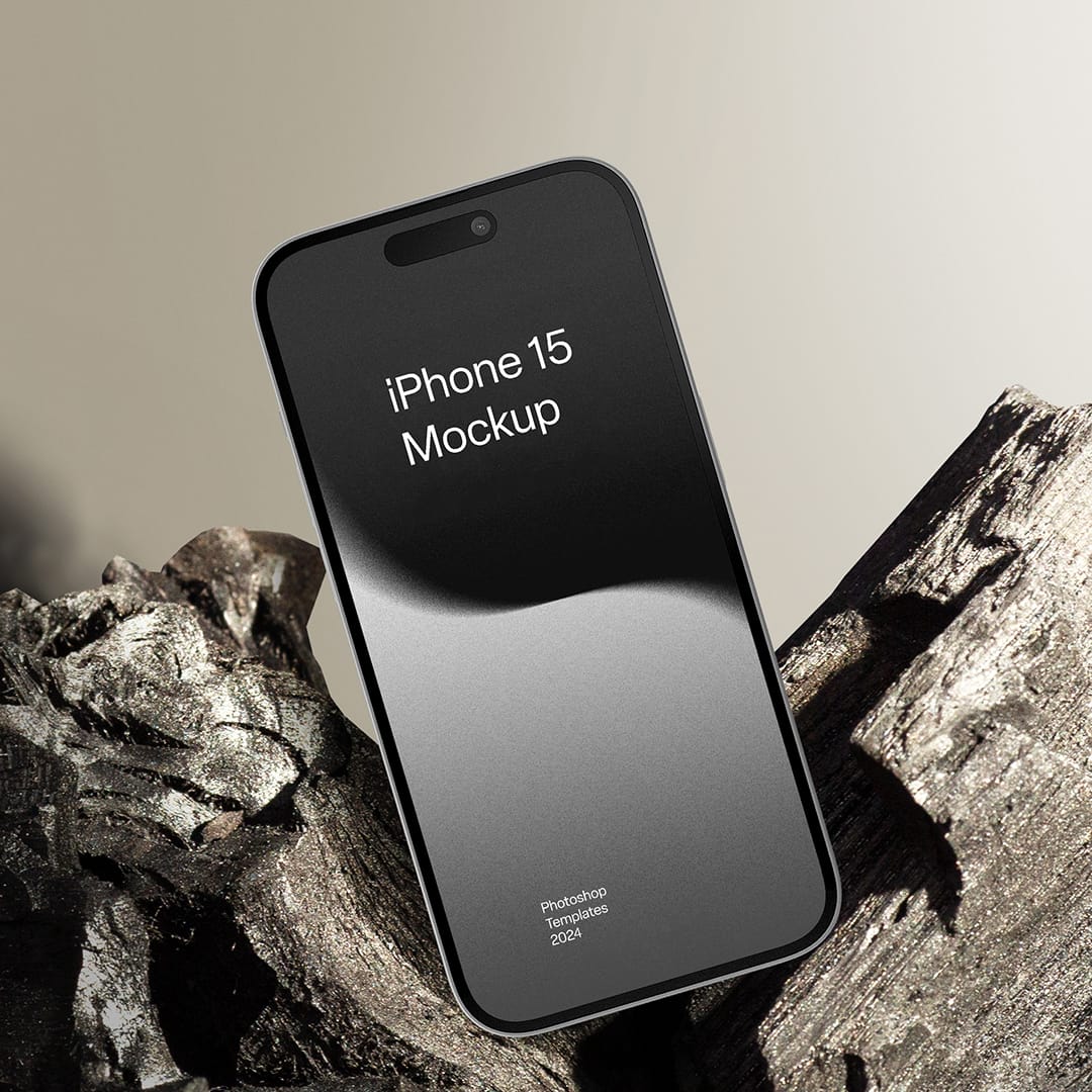 Iphone Mockup on Stone