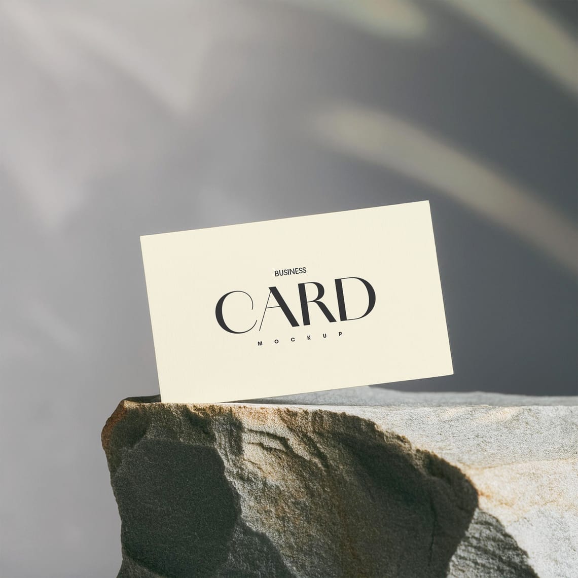 Minimal Business Card Mockup on Stone