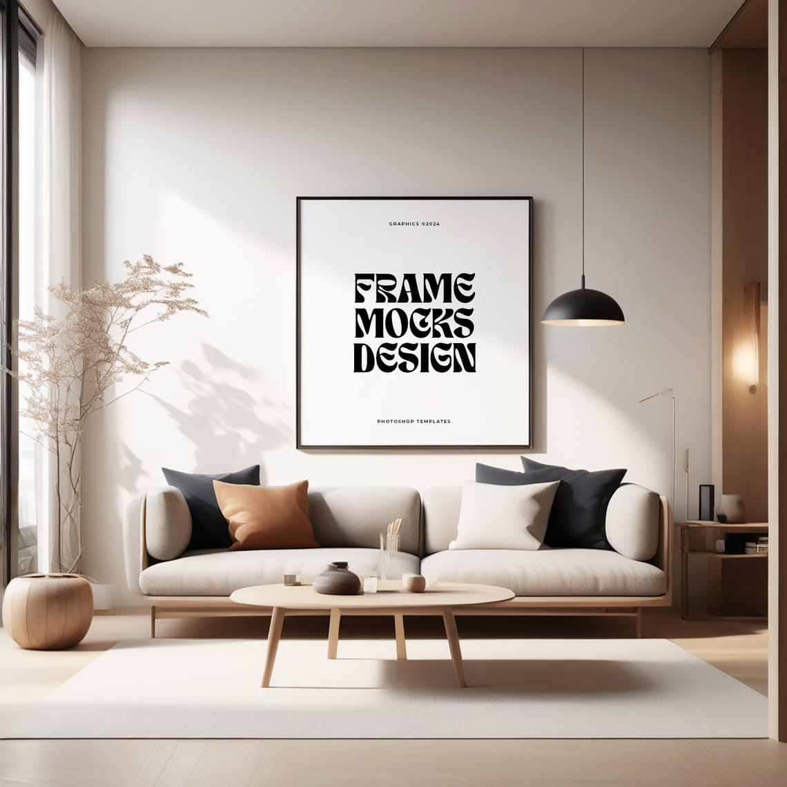 Modern Home Square Frame Mockup