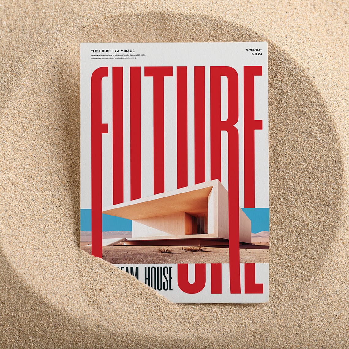 Poster Mockup With Sand Background