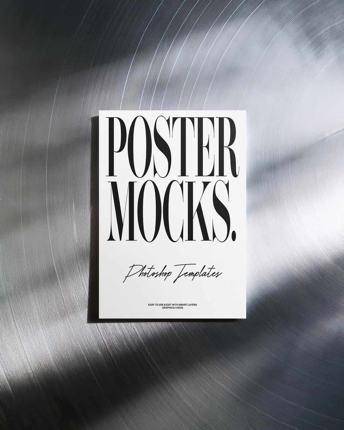 Poster Mockup on Clean Metal