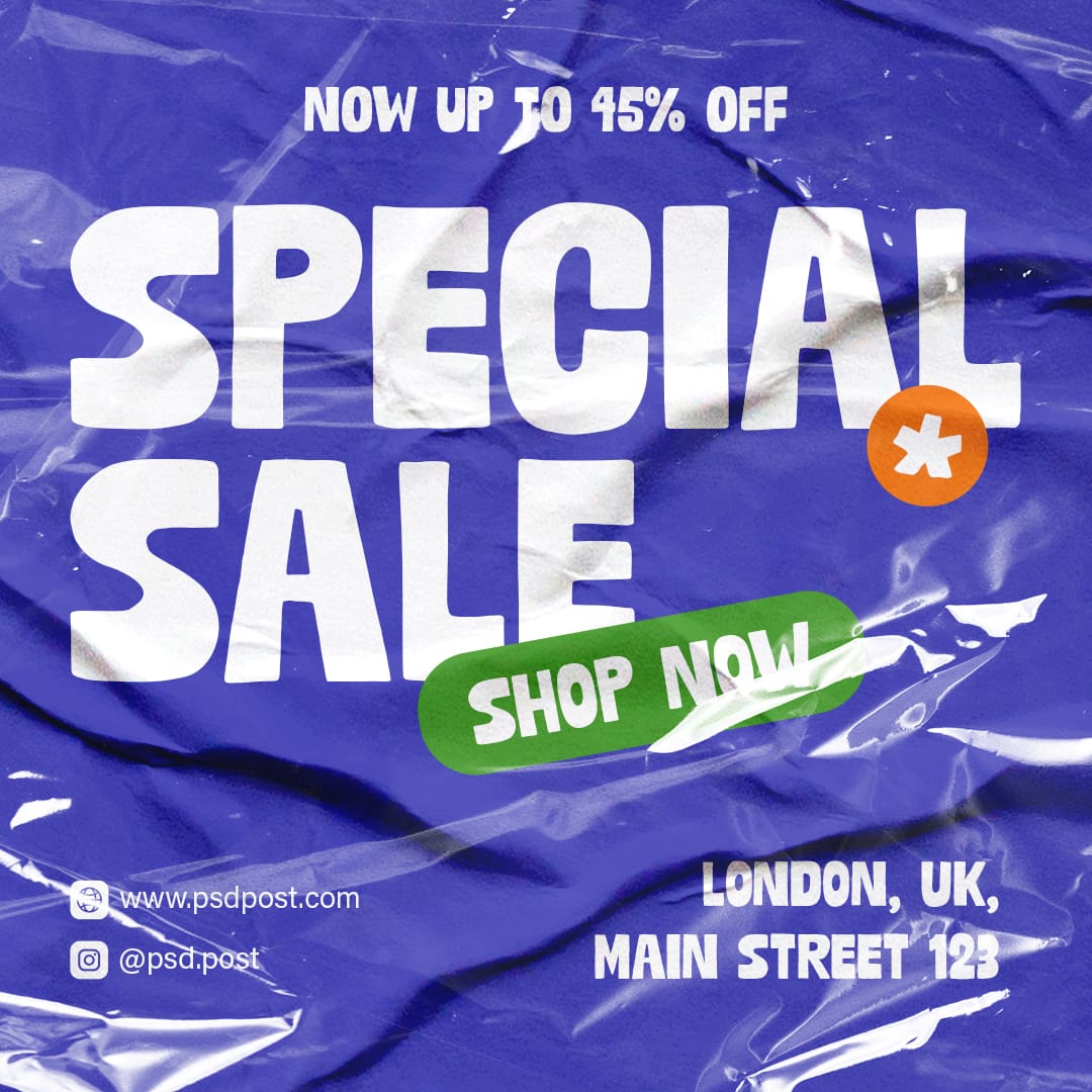 Special Sale With Crumpled Texture