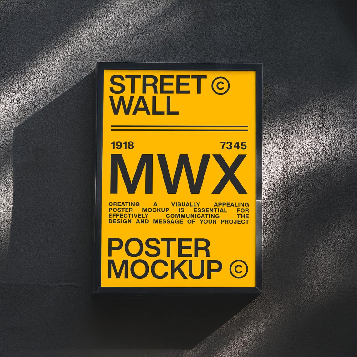 Black Steel Frame Street Wall Poster Mockup