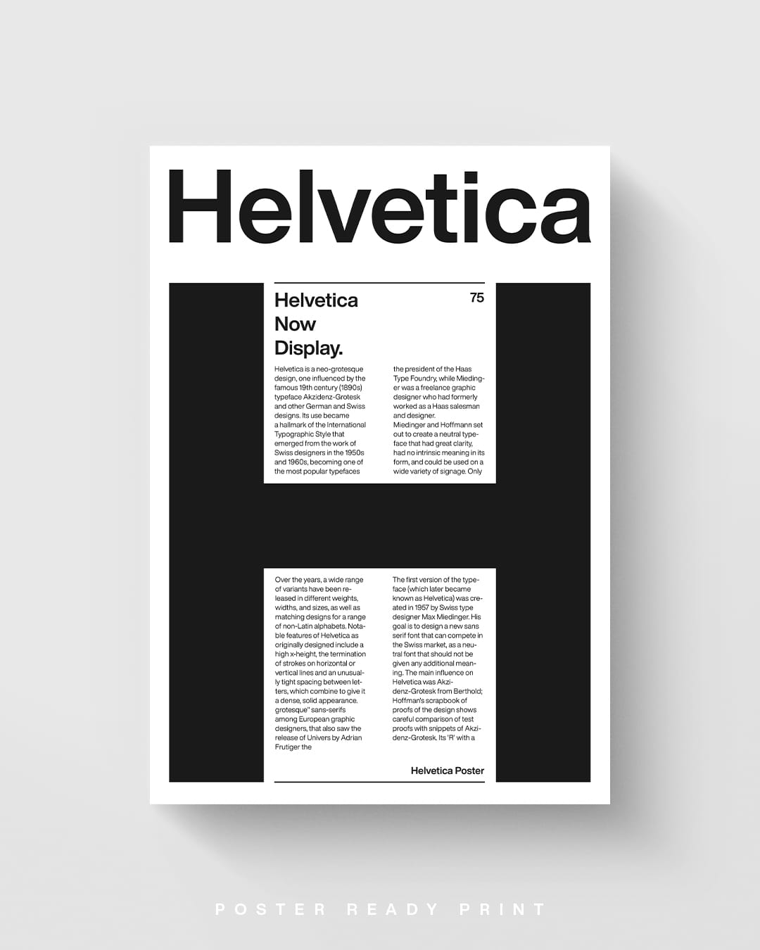 H Helvetica Poster