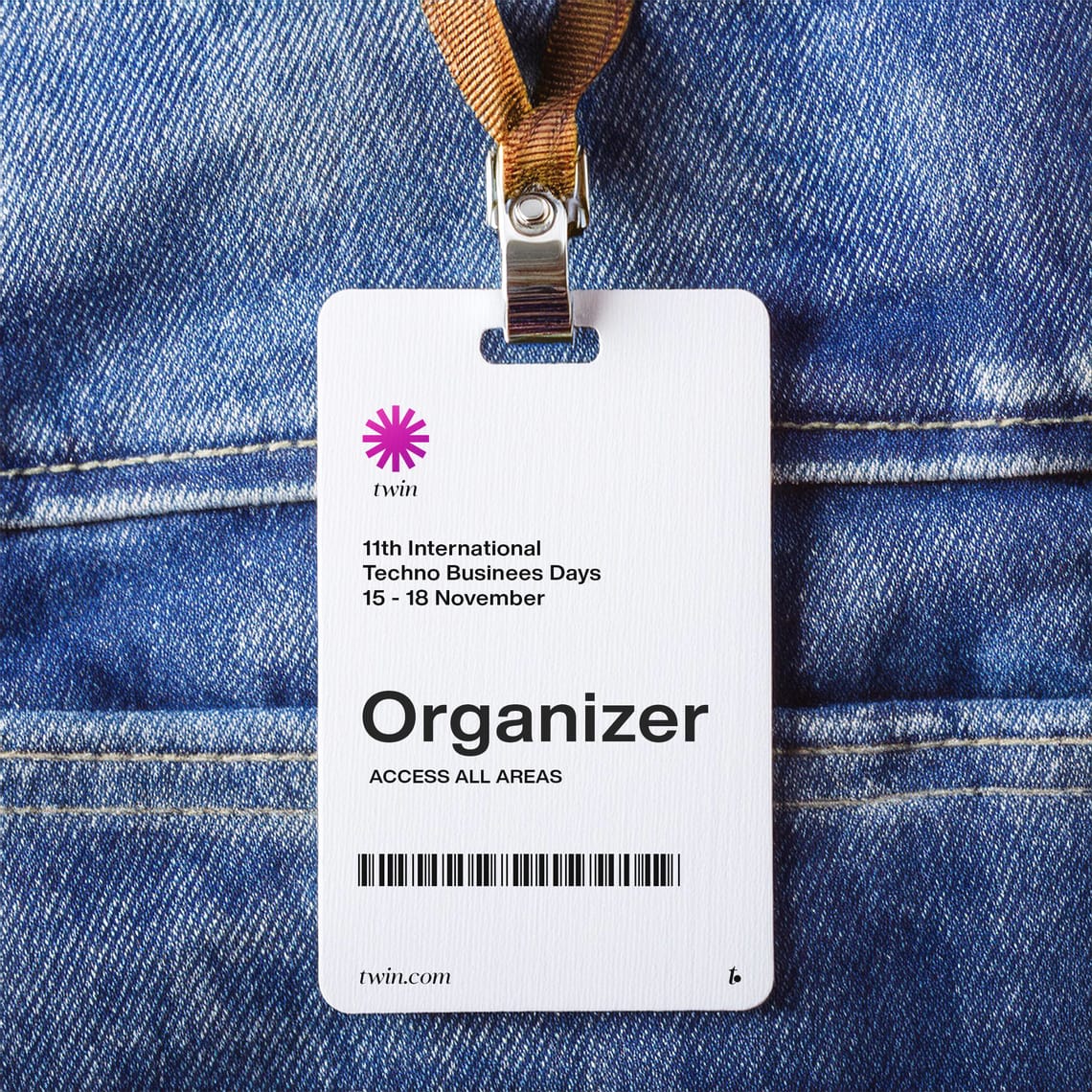 Id Card Mockup With Jeans Background