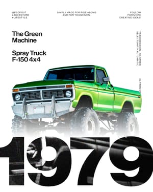 1979 Green Spray Truck Poster