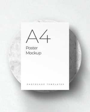 A4 Poster Mockup on Stone