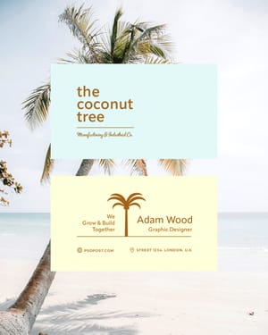 Business Card Mockup Coconut Tree