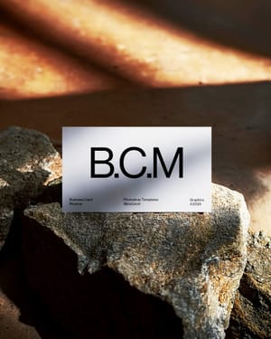 Business Card Mockup With Light Overlay On Stone