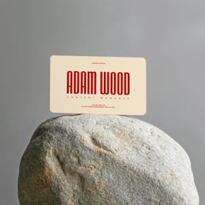 Business Card Standing On Stone