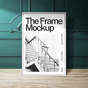 Frame Mockup on  Wooden Floor