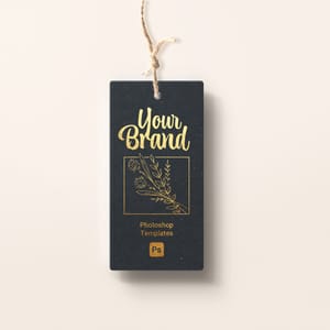 Gold Effect Hangtag Mockup