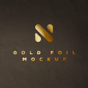 Gold Foil N Logo Mockup