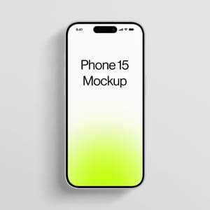 Iphone 15 Mockup On Gray Background