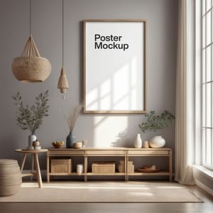 Natural Interior Frame Poster Mockup