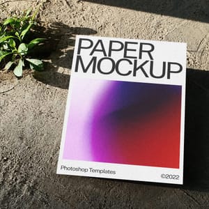 Paper Mockup With Leaf