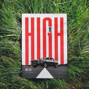 Poster Mockup With Grass Background