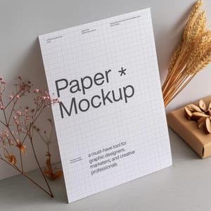 Stand Interior Scene Paper Mockup