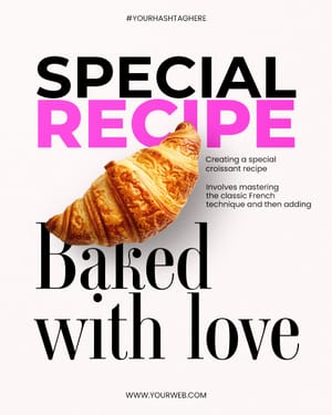 Special Recipe Croissant White Background